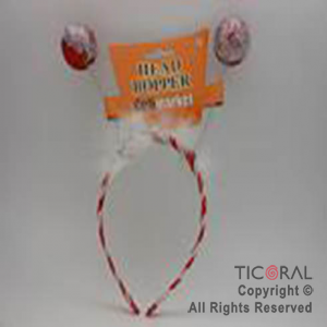 VINCHA HS5415-2 PELOTITAS ROJO Y BLANCO C/PLUMA x 1 VINCHA HS5415-2 PELOTITAS ROJO Y BLANCO C/PLUMA x 1